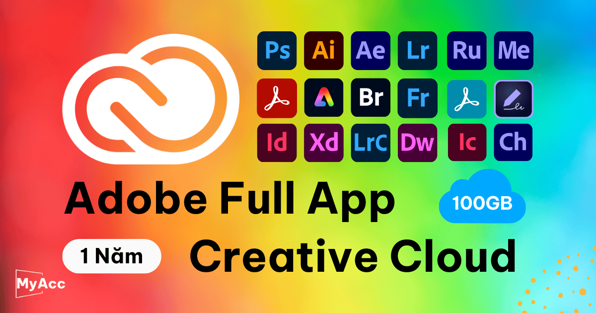 Tài khoản Adobe Creative Cloud Full Apps ( 100GB cloud)